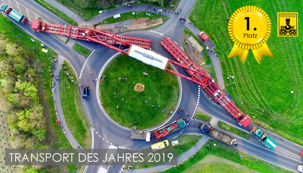 Schwertransport des Jahres 2019 Seitenträgerbrücke Megatransport Gigatransport Stator Kahl Schwerlast