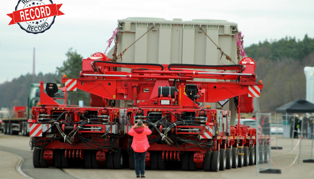 Transportrekord Deutschland Schwertransport Seitentraegerbruecke Trafo Transformator Nuernberg